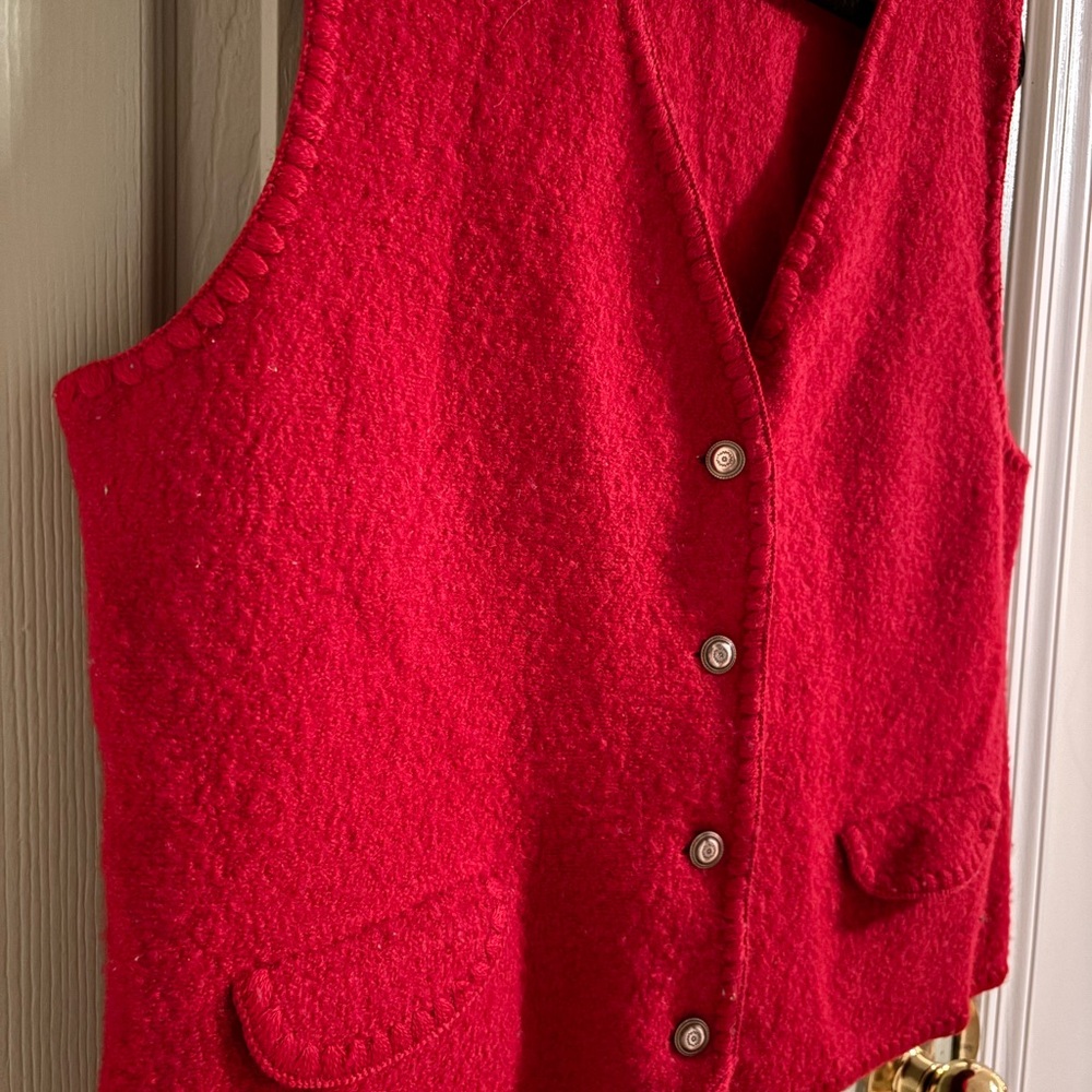 Lands' End Vintage 100% wool Vest - Picture 3 of 8
